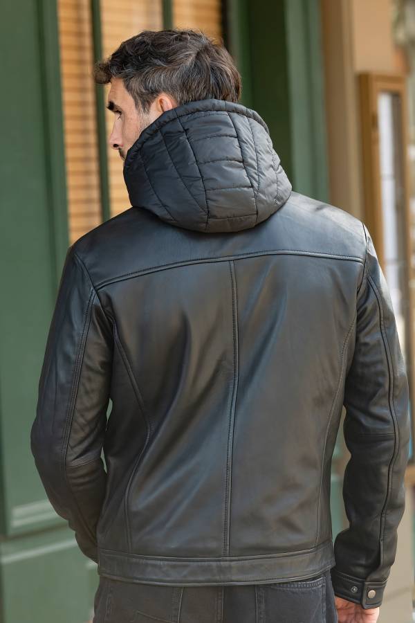 Herren - Serge Pariente RETRO HOOD NYLON BLACK — Ansicht 4