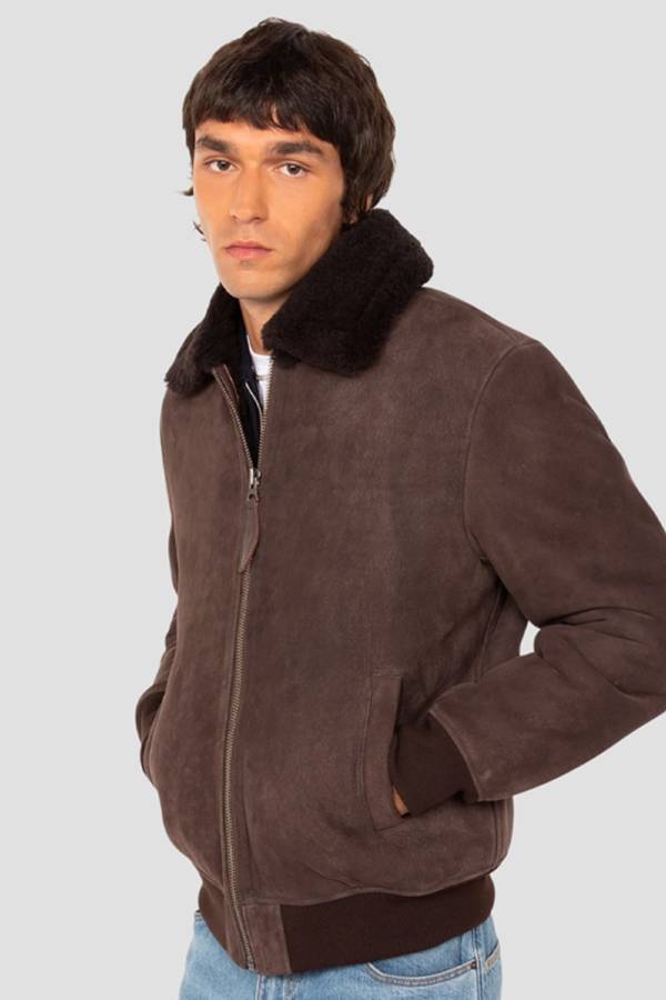  Uomo Schott LCSHEEPSUEDE BROWN — vista 2