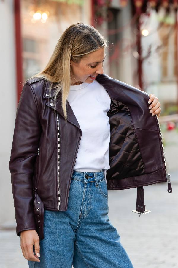 Damen Jacke Schott LCW8600 PLUM — Ansicht 4