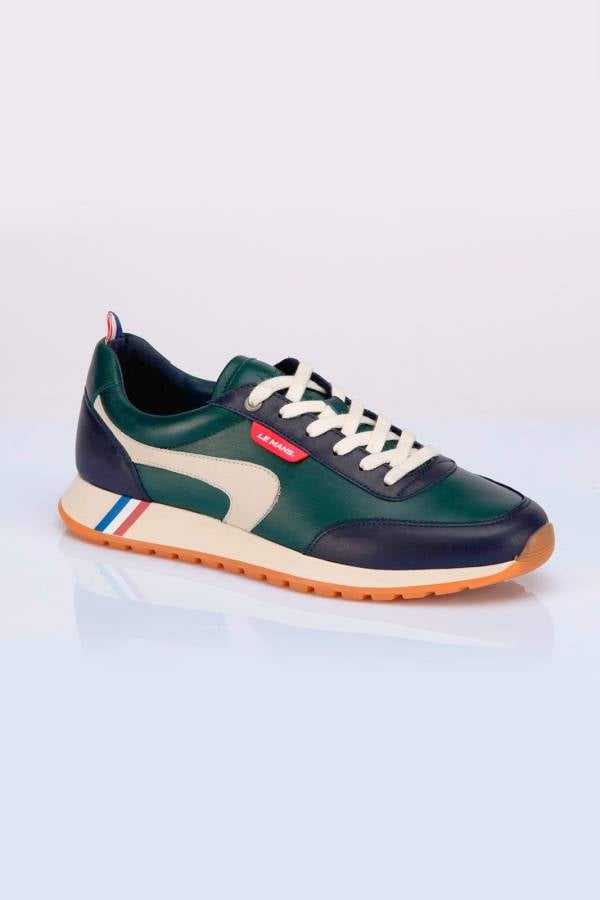 Herren Ledersneakers 24h Le Mans HUNAUDIERE VERT — Ansicht 2