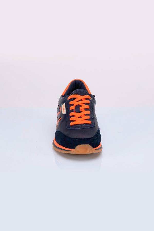 Herren Ledersneakers 24h Le Mans "24H" NAVY / ORANGE — Ansicht 2