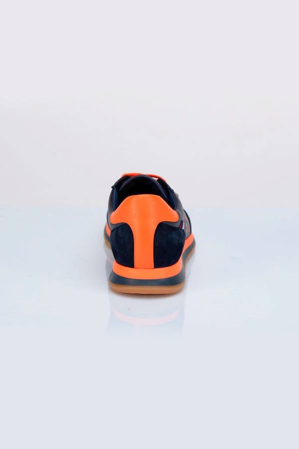 Herren Ledersneakers 24h Le Mans "24H" NAVY / ORANGE — Ansicht 3