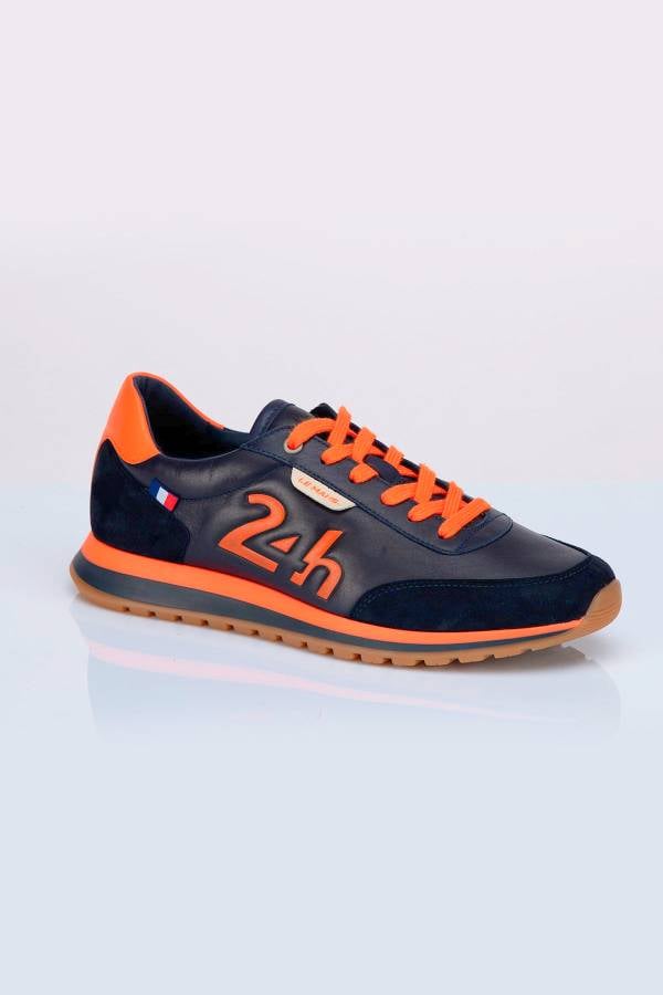 Herren Ledersneakers 24h Le Mans "24H" NAVY / ORANGE — Ansicht 4