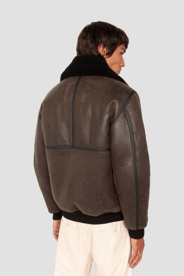 Herren Jacke Schott LC1259RIB BLACK-BROWN — Ansicht 2