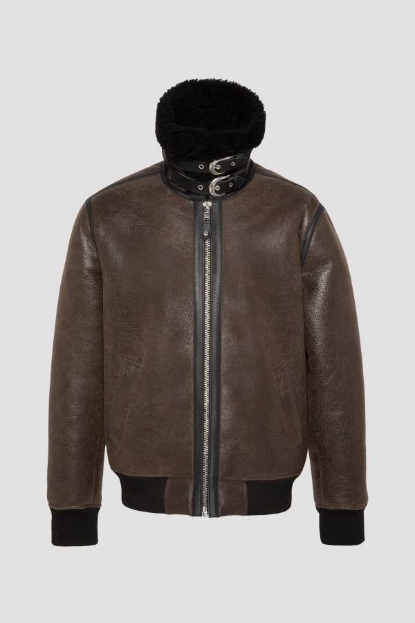 Herren Jacke Schott LC1259RIB BLACK-BROWN — Ansicht 5