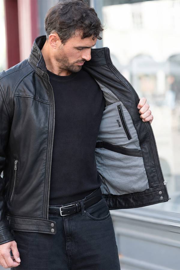 Chaqueta Hombre Cityzen WOLF SHEEP BLACK — vista 7