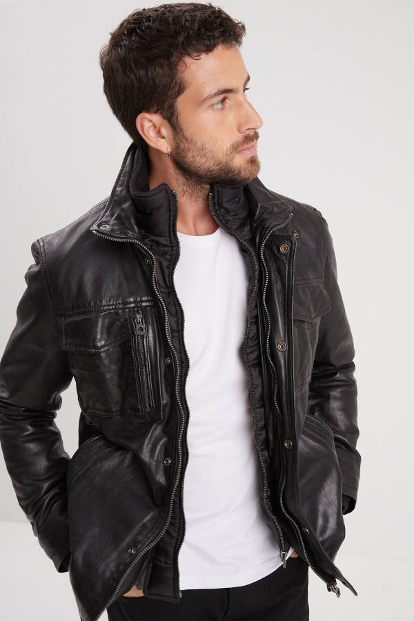 Blouson Homme Daytona ANDERSON IC SHEEP TIGER BLACK — vue 1