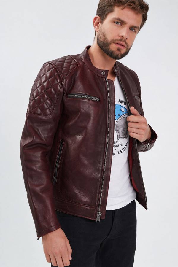 Blouson Homme Daytona COBALT COW SEMI VEG BORDO — vue 1